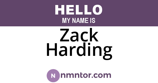 Zack Harding