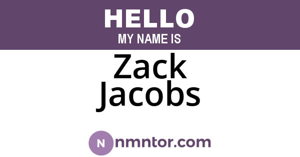 Zack Jacobs