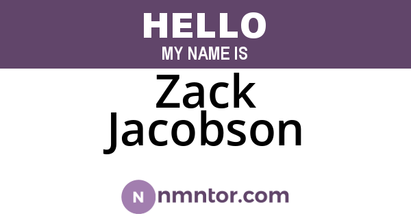 Zack Jacobson