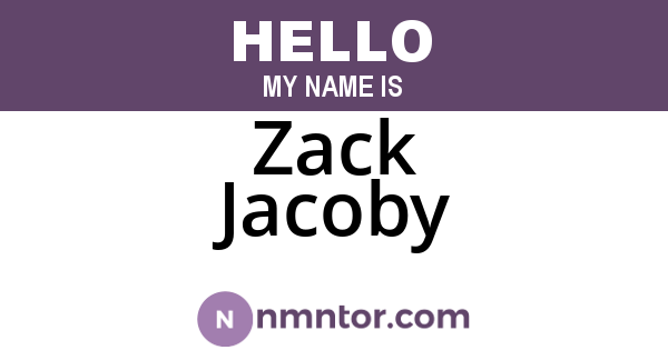 Zack Jacoby