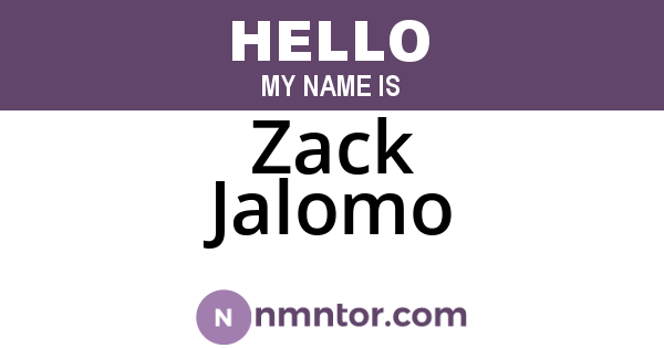 Zack Jalomo