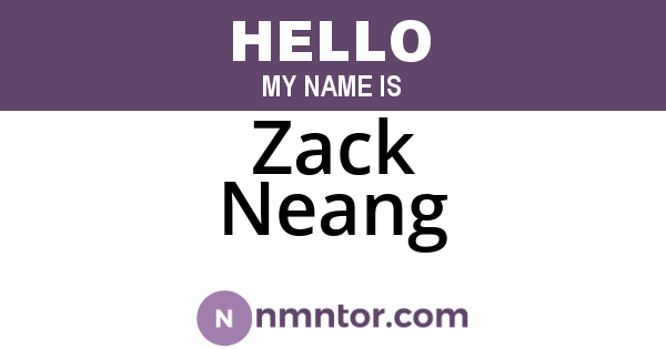 Zack Neang