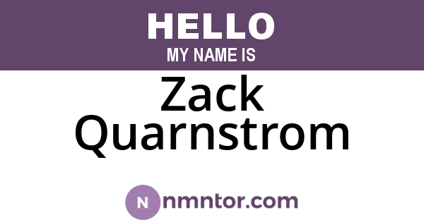 Zack Quarnstrom