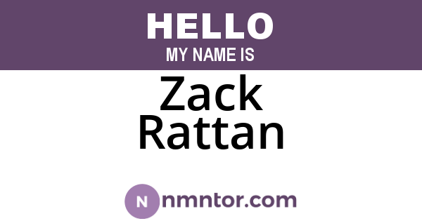 Zack Rattan