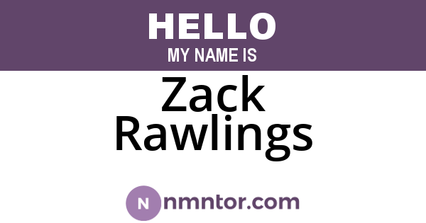 Zack Rawlings