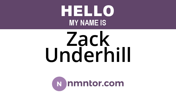 Zack Underhill