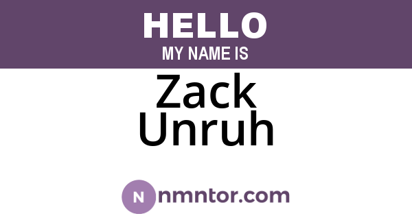Zack Unruh