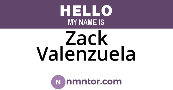 Zack Valenzuela