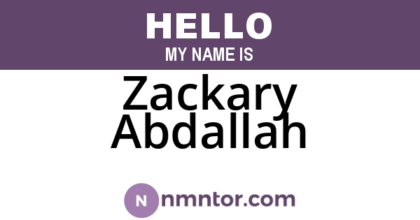 Zackary Abdallah