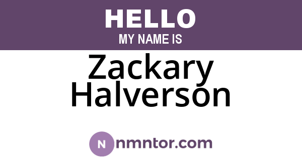 Zackary Halverson