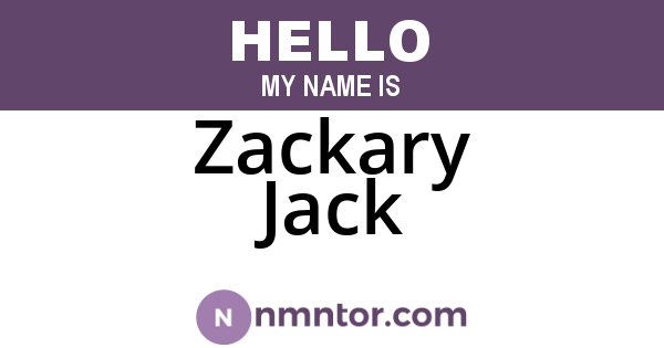 Zackary Jack