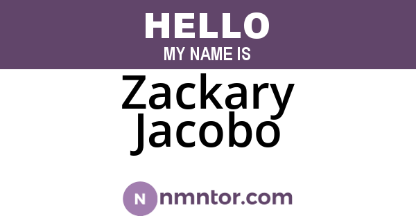 Zackary Jacobo