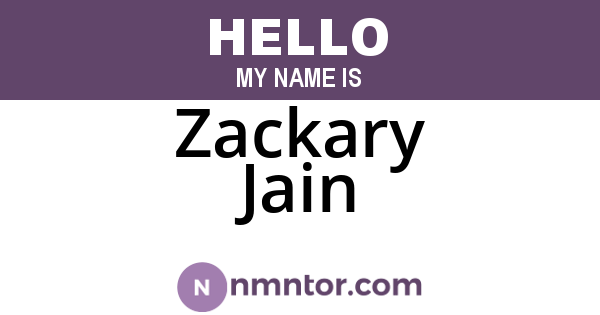 Zackary Jain