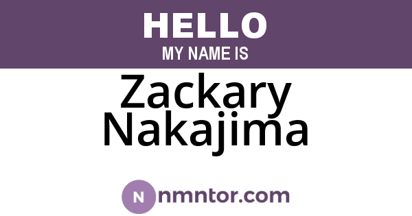 Zackary Nakajima
