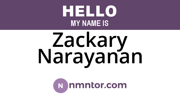 Zackary Narayanan