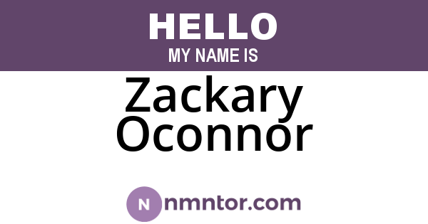 Zackary Oconnor