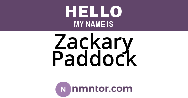 Zackary Paddock