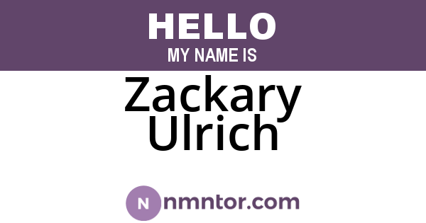 Zackary Ulrich