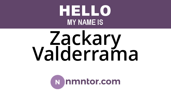 Zackary Valderrama