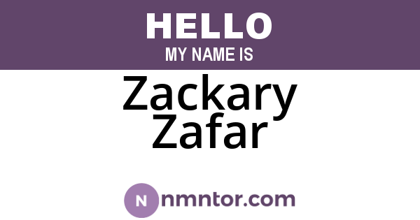 Zackary Zafar
