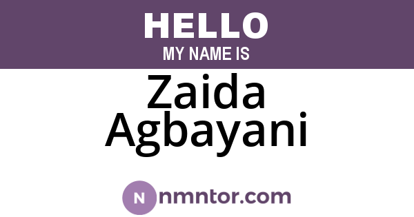 Zaida Agbayani