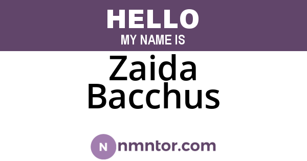 Zaida Bacchus
