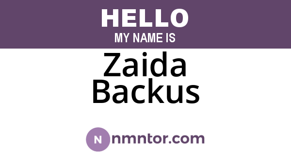 Zaida Backus
