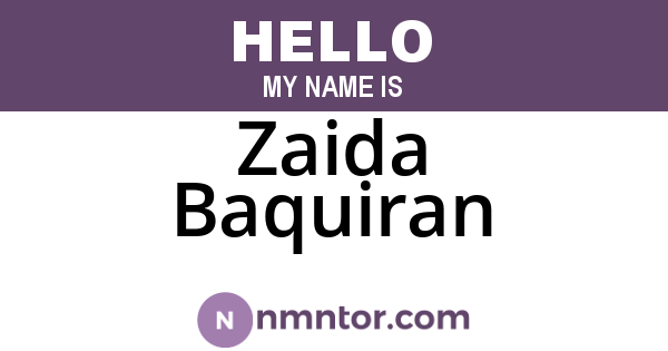 Zaida Baquiran
