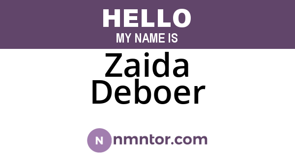 Zaida Deboer