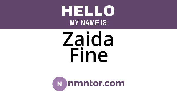 Zaida Fine