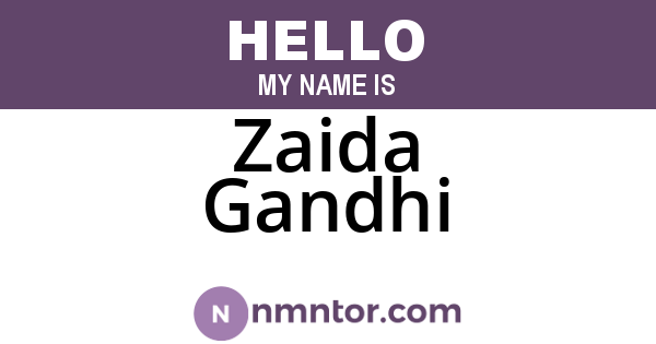 Zaida Gandhi