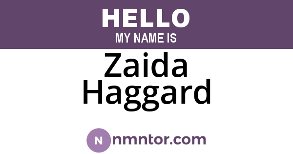 Zaida Haggard