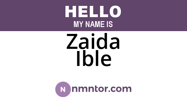 Zaida Ible