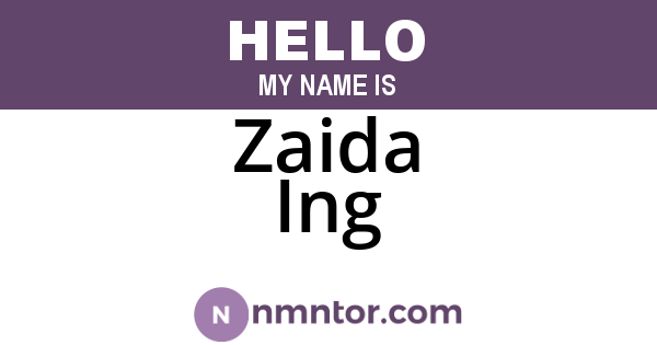Zaida Ing