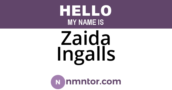 Zaida Ingalls