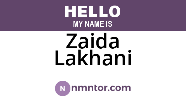Zaida Lakhani