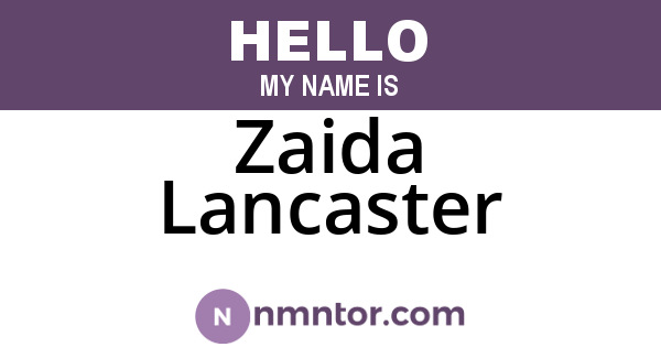 Zaida Lancaster