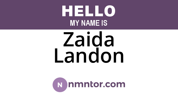 Zaida Landon