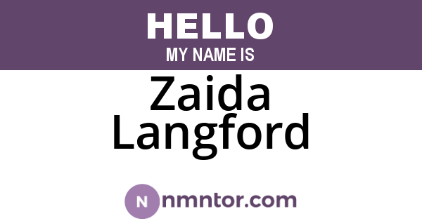 Zaida Langford