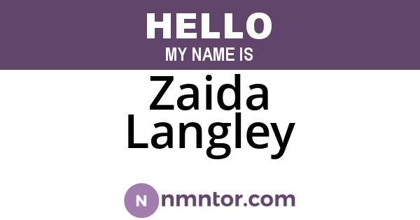 Zaida Langley