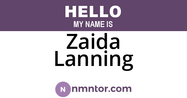 Zaida Lanning