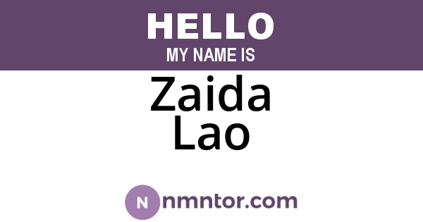 Zaida Lao