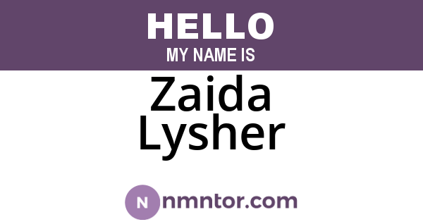 Zaida Lysher