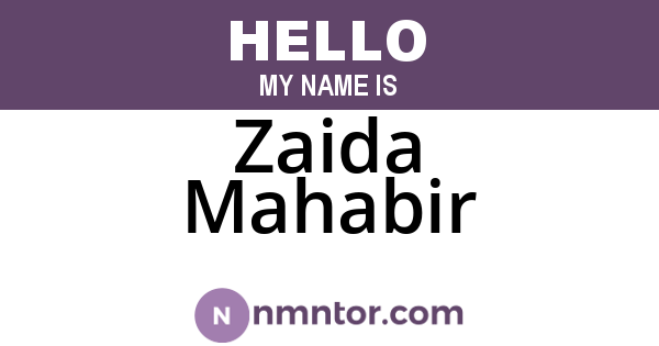 Zaida Mahabir