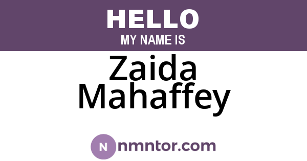 Zaida Mahaffey