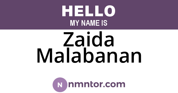 Zaida Malabanan