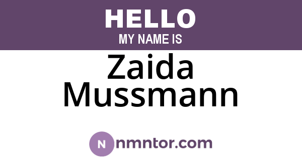 Zaida Mussmann
