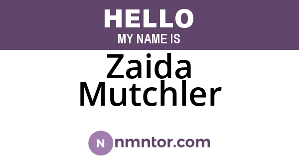 Zaida Mutchler