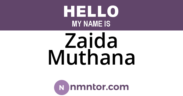 Zaida Muthana