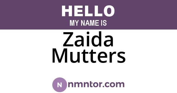 Zaida Mutters